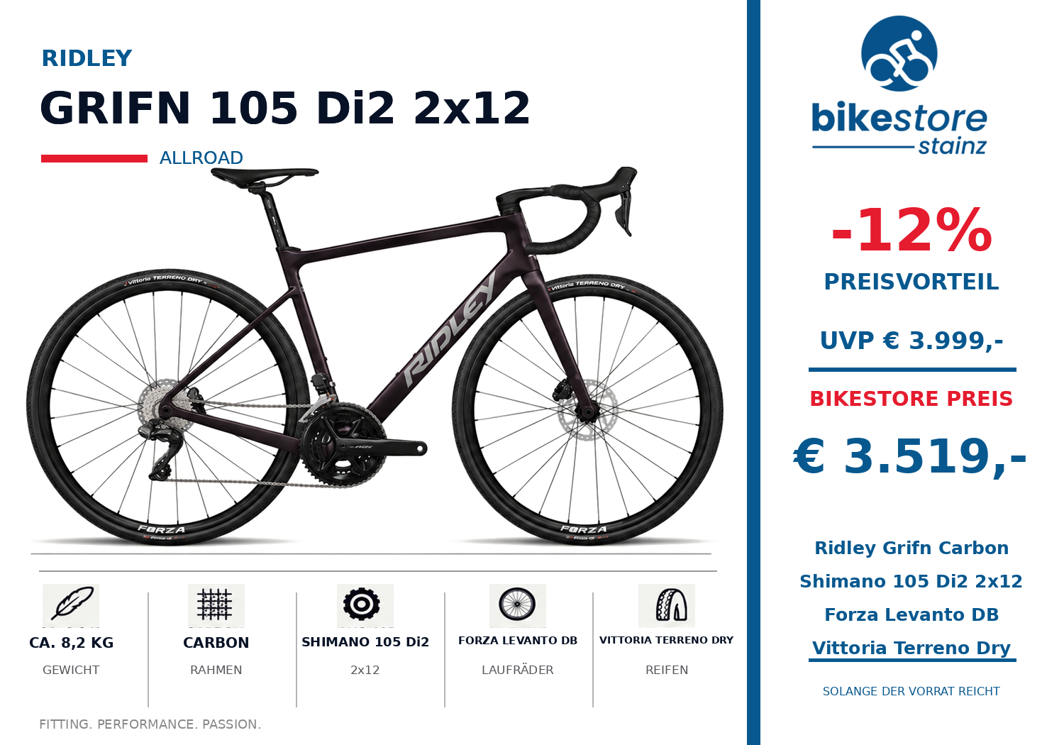 RIDLEY GRIFN 105  DI2  2x12